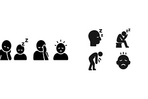 Multiple expressions of tiredness, an Illustration by ZinetroN