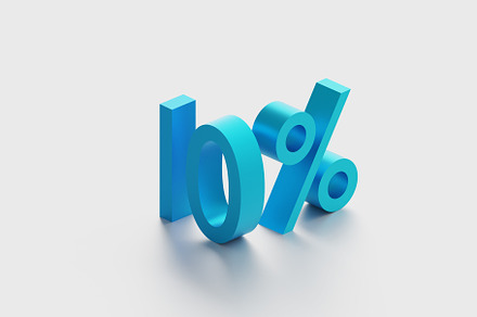 20 percent isometric text over white