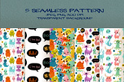 Charming Monsters Clipart & Patterns, an Illustration by LukaJreym (Thumbnail 8 of 11)