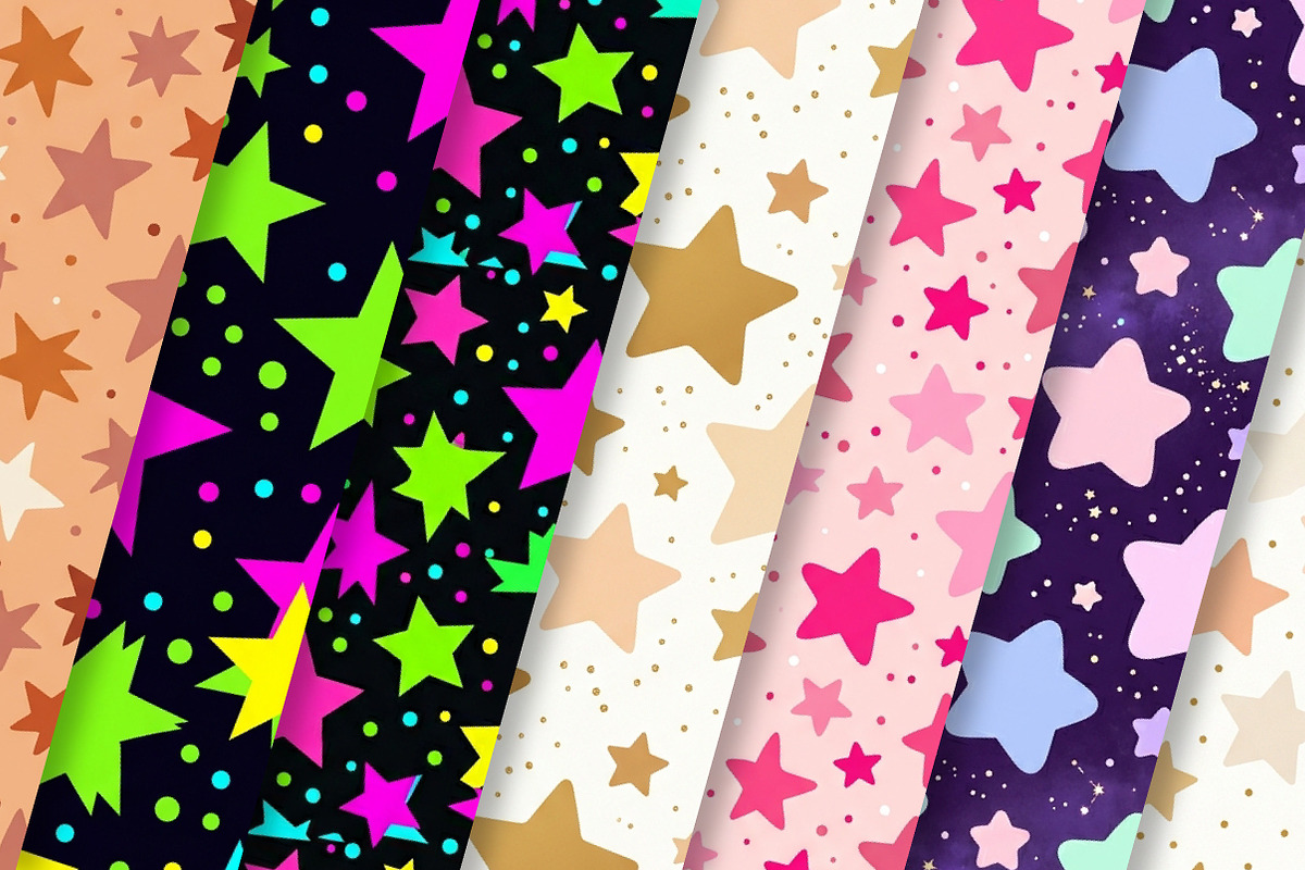 Pastel Star Seamless Pattern Bundle, a Pattern Graphic by Dream Creation (Photo 2 of 6)
