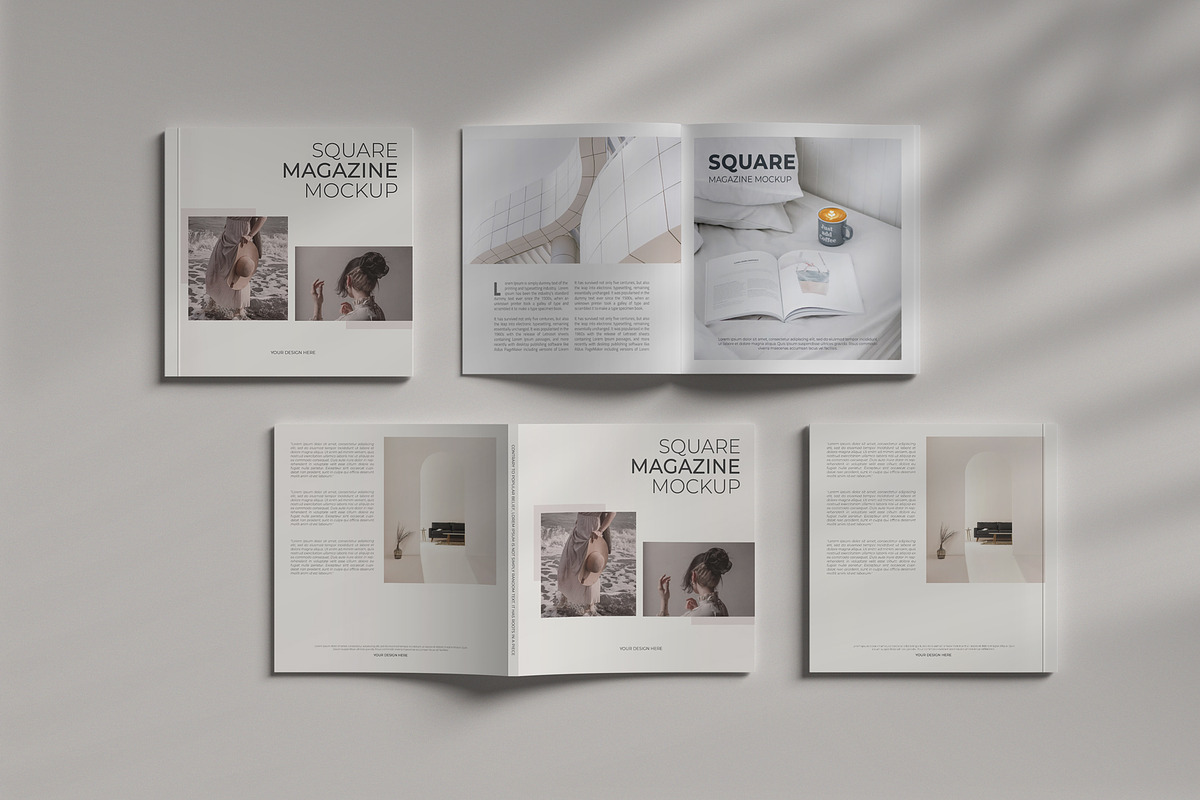 Square Brochure / Magazine Mockup