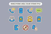 35 MOBILE PHONE LINEAL COLOR STICKER, an Object Graphic by agusrahar (Thumbnail 4 of 4)