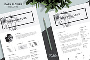 drkFloral Resume/CV Template 3 pages, a Resume Template by Rebelinart (Thumbnail 2 of 3)
