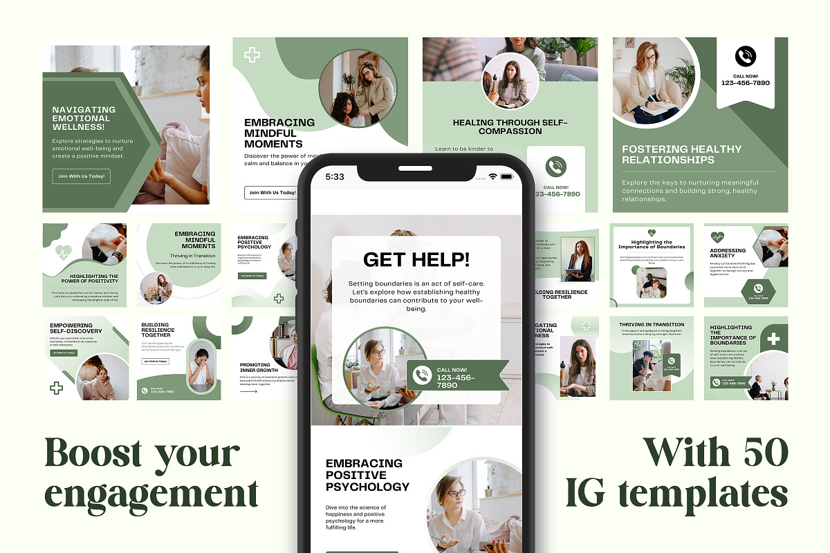 Psychologist Instagram Canva Post, a Social Media Template by Snapybiz