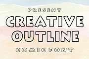 Creative Outline Font, a Font by Fourteen Letter (Thumbnail 1 of 8)