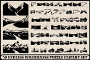 Endless Wilderness PuzzleClipart Set, an Object Illustration by Designer_Momina (Thumbnail 1 of 13)