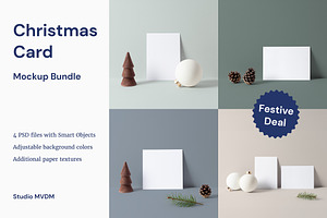 Christmas Card Winter Mockup Bundle