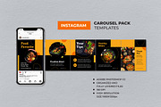 Black Yellow Food Instagram Carousel, a Social Media Template by UICreative (Thumbnail 1 of 4)