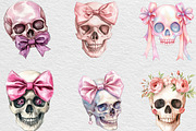 Coquette Skull Clipart PNG, an Illustration by Black Bird Studio (Thumbnail 5 of 6)