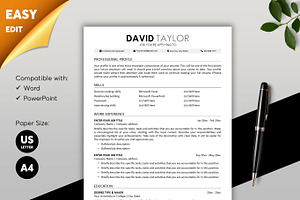 ATS Resume CV Word & PowerPoint 15B