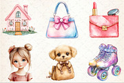 Watercolor Barbie Clipart, an Illustration by Rose Art (Thumbnail 3 of 4)