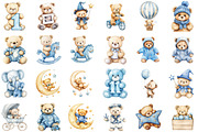 Watercolor Teddy Bear Clipart for Bo, an Illustration by Sublimation Artist (Thumbnail 2 of 6)
