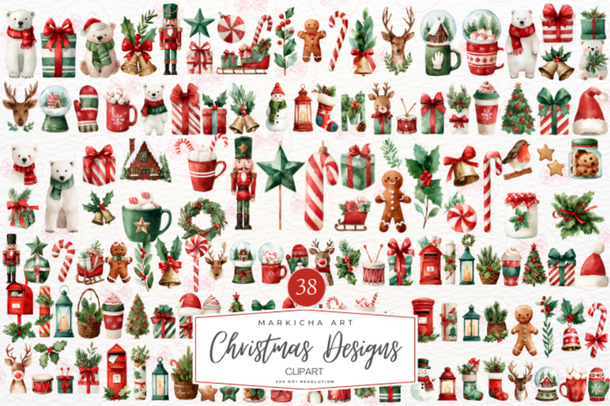 Watercolor Christmas Designs, an Illustration by Markicha Art (Photo 1 of 7)