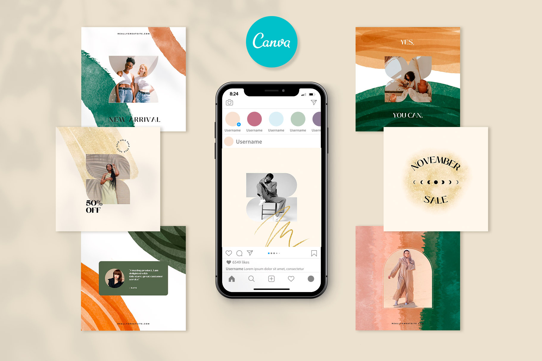 CANVA Instagram Posts & Stories, a Social Media Template by MilyArt