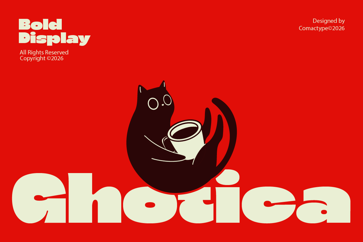 Ghotica- Bold Display Typeface, a Sans Serif Font by Comactype Foundry (Photo 1 of 13)