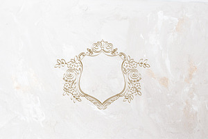 Line Art Wedding Crest Logo