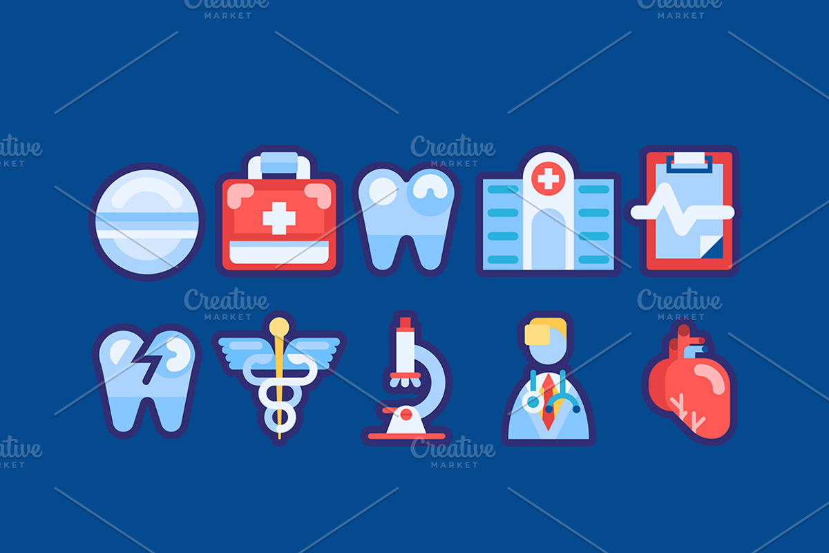 30 Medical Flat Icons Good for Logo, an Icon by OLLYSWEATSHIRT DSGN INC. (Photo 3 of 4)
