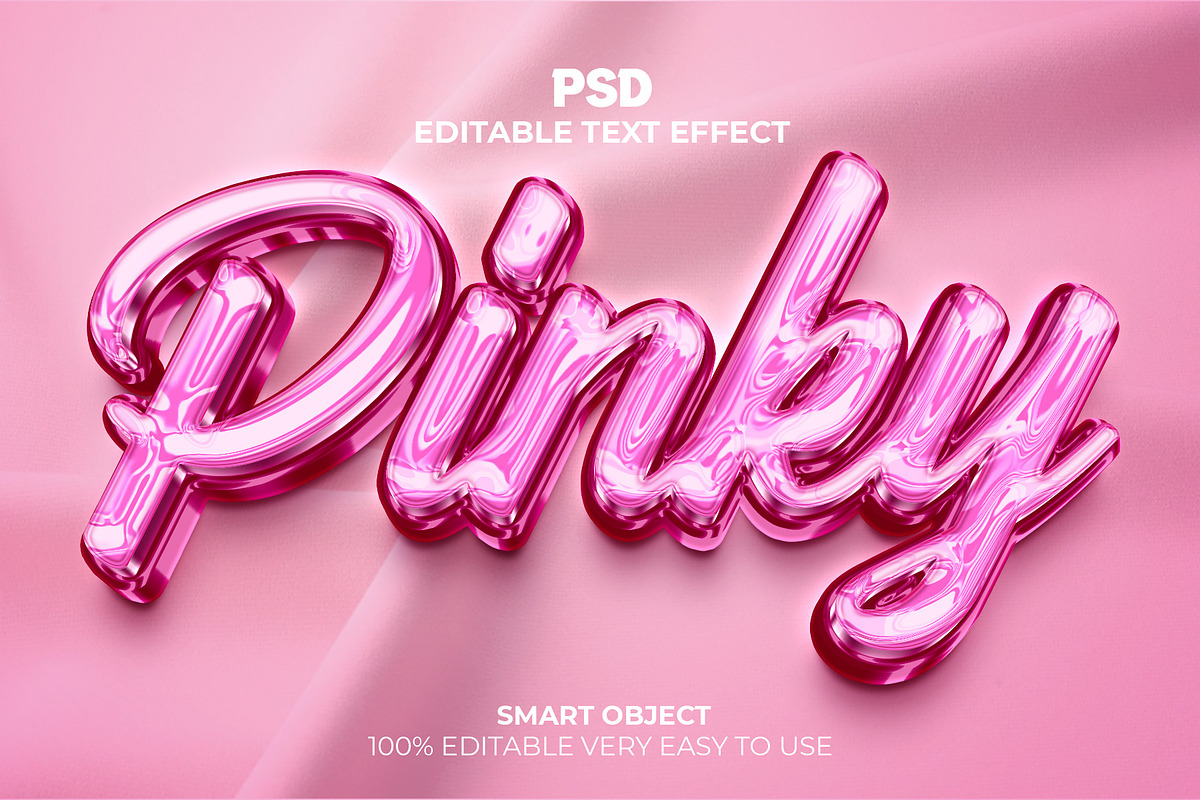 Shiny pink 3d metallic text effect, a Layer Style Add-On by Design Fly