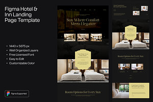 Figma Hotel & Inn Landing Page, a Landing Page Template by Musara