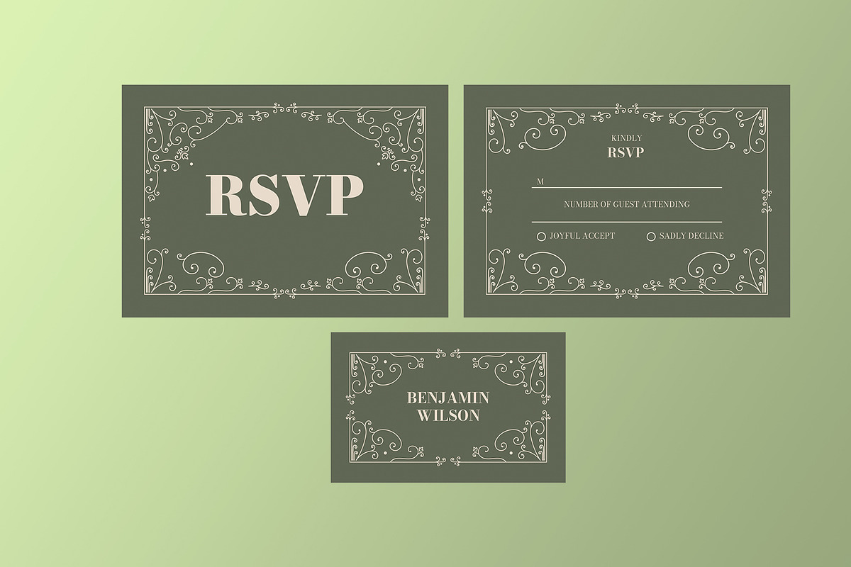 Green Wedding Suite Elegant Frame, an Invitation Template by Neermana (Photo 3 of 4)