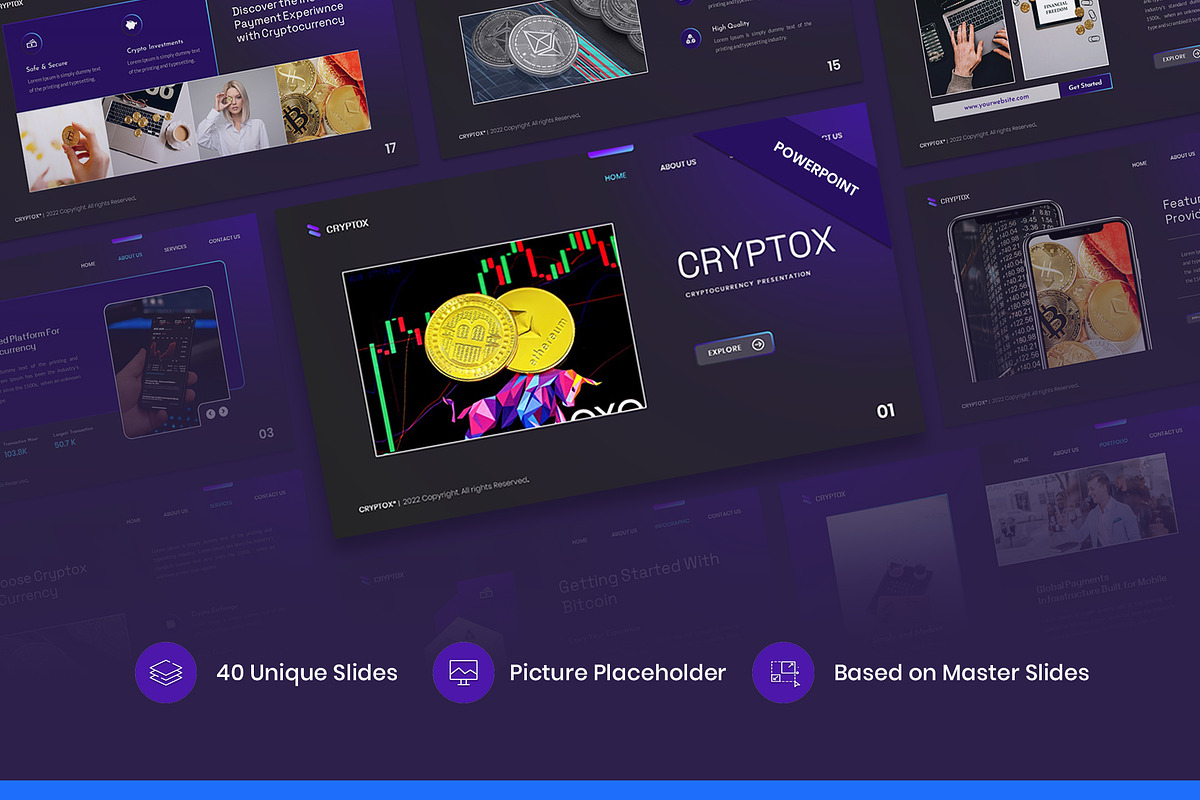 Cryptox – Cryptocurrency PPTX Template