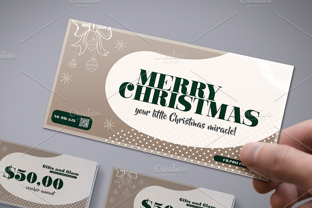 Christmas Gift Voucher, a Card Template by Tzochko (Photo 1 of 4)
