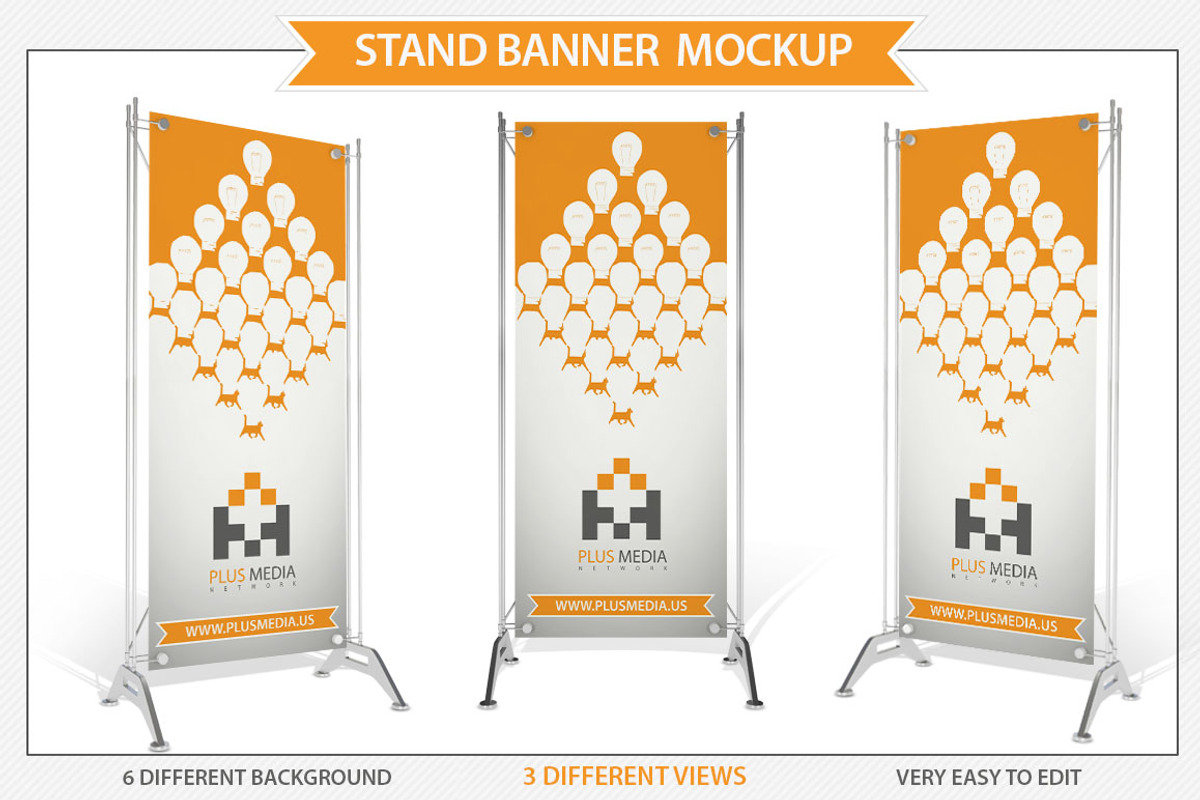 Stand Banner Mockup PSD, an Advertising Mockup by Plus Media (Photo 1 of 2)