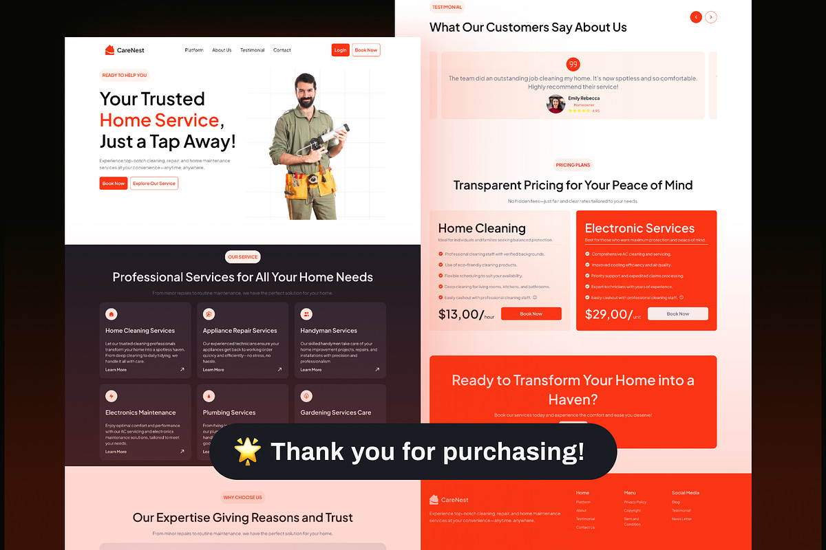 CareNest - Home Service Landingpage preview 6