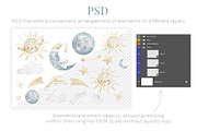 Watercolor Moon Sun Nursery Clipart, an Illustration by Alisles (Thumbnail 9 of 12)