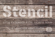 Flamante Stencil -4 fonts-, a Sans Serif Font by deFharo (Thumbnail 1 of 5)