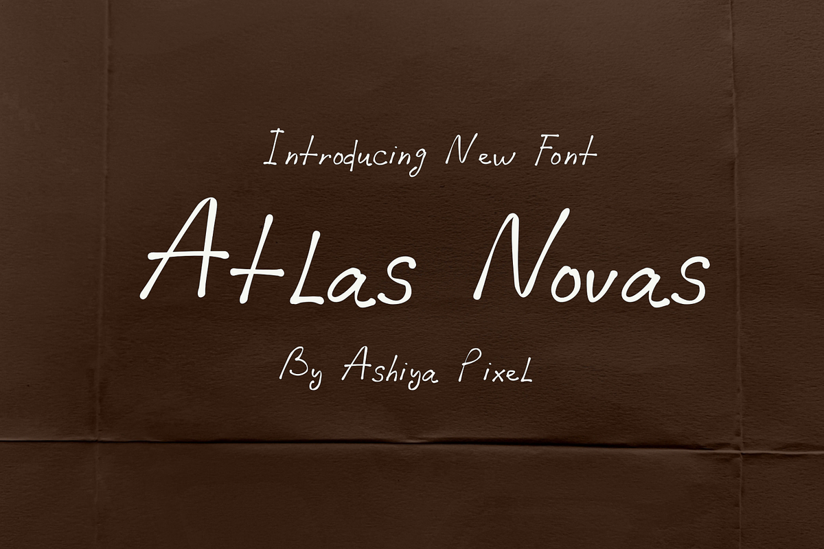 Atlas Novas Modern Handwriting Font, a Script Font by Ashiya Pixel (Photo 1 of 9)