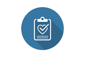 Health Tests and Medical Services Icon. Flat Design. Long Shadow