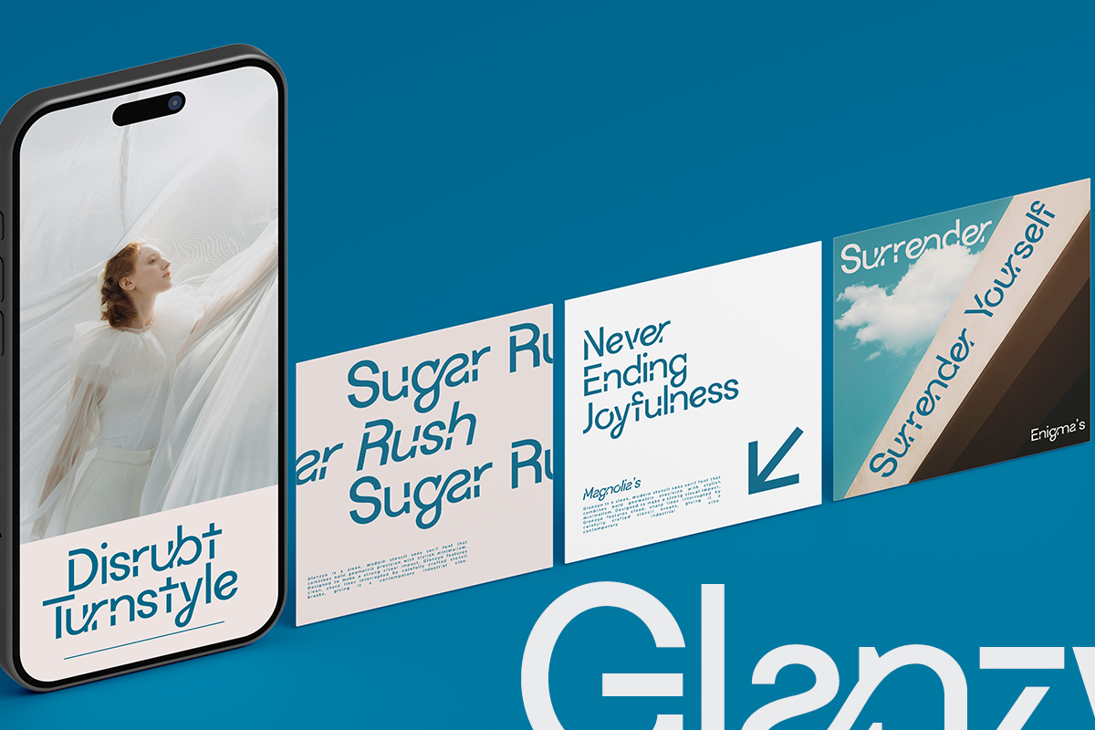 Glanzyo - Modern Stencil Font, a Font by RagamKata (Photo 7 of 10)