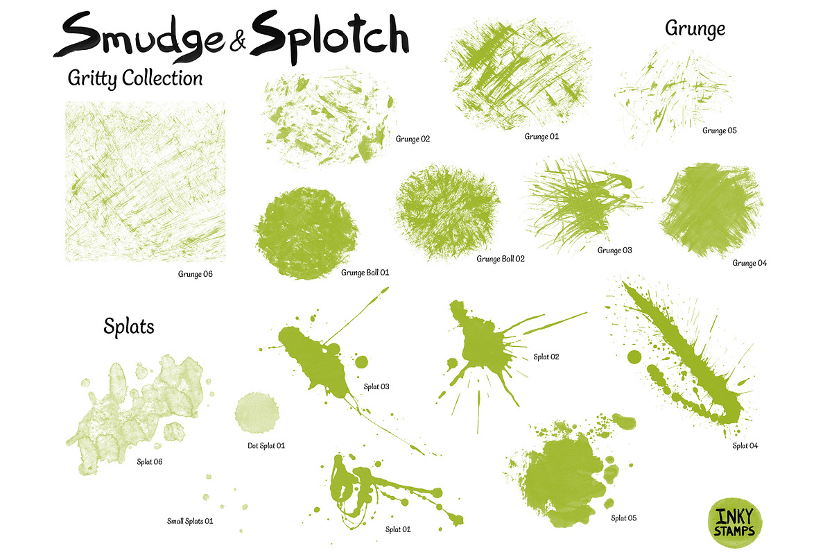 Gritty Stamp Brushes - Photoshop, a Brush Add-On by INKY STAMP BRUSHES (Photo 4 of 10)