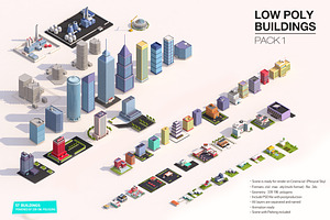 Low Poly Buildings Pack, an Architecture 3D Model by Anton Moek