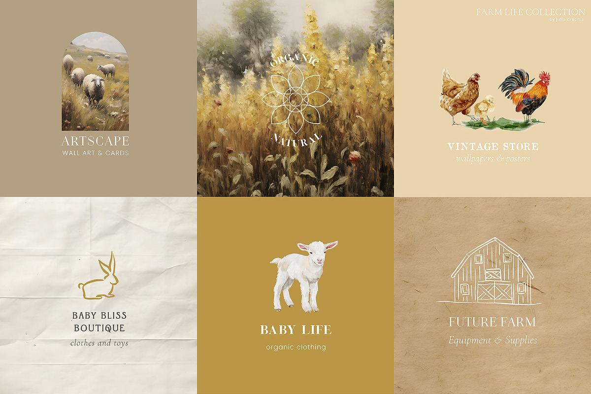 Farm Life Watercolor Collection, an Object Graphic by Julia Dreams (Photo 8 of 12)