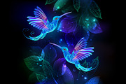 Glowing hummingbird, an Animal Illustration by blackmoon9 (Thumbnail 1 of 3)