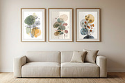 Abstract Boho Botanical Wall Art Set, a Poster Template by Pixeness Studio (Thumbnail 1 of 2)