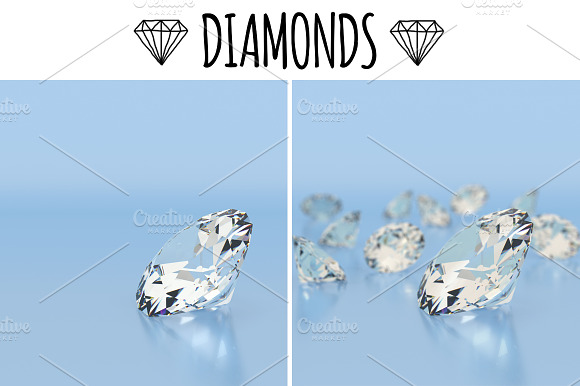 Diamonds On Blue Background