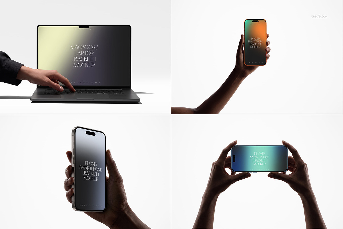 iPhone, iPad Pro, Laptop Mockup Set, an iPad Mockup by creatsy5 (Photo 7 of 18)