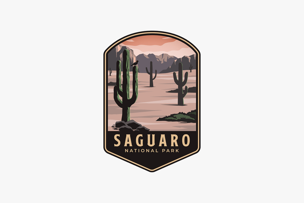 Saguaro National Park Logo Patch, a Branding & Logo Template by DOMHOUZE