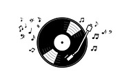 Vintage Vinyl Record & Turntable Bun, an Illustration by Creativeshirt (Thumbnail 21 of 31)