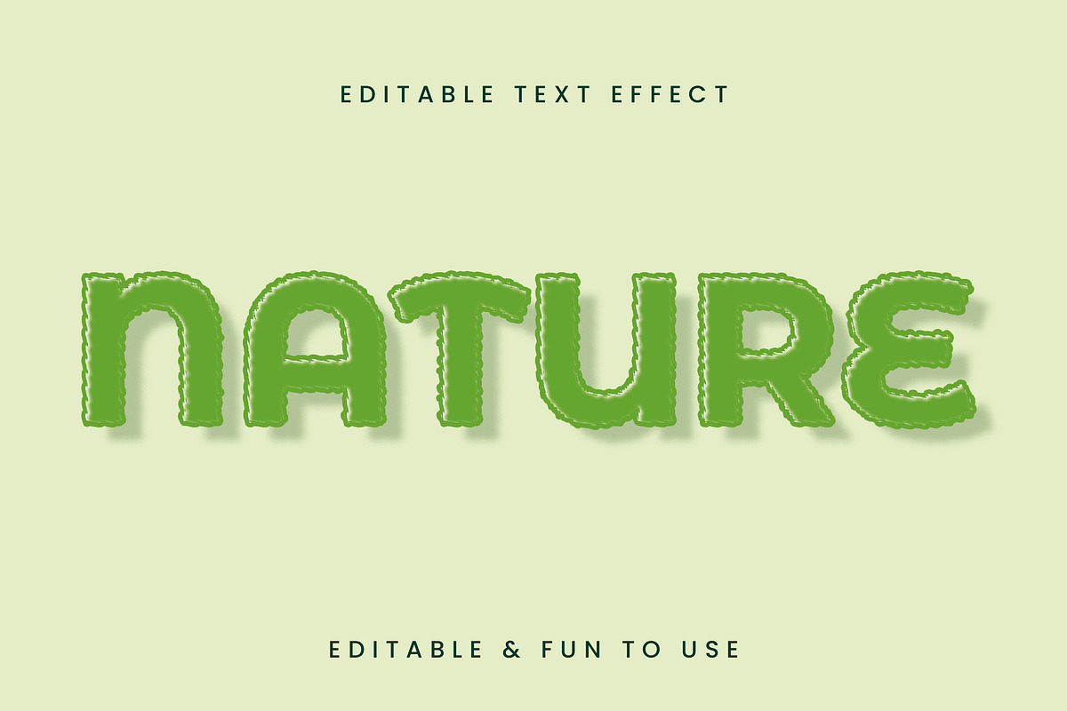 Green Puffy Leafy 3D Text Effect