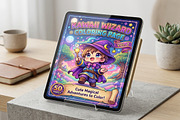 Cute Wizard Coloring Book Pages Vol2, a Seasonal Illustration by ikarifq shop (Thumbnail 3 of 5)