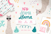 Llama - collection. Pattern and card, an Illustration by Mariart_i (Thumbnail 1 of 9)