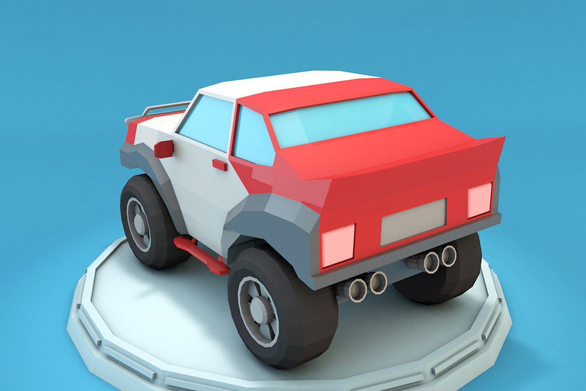 Cartoon Racing Jeep Low Poly, a Cars & Vehicle 3D Model by Low Poly Lab (Photo 5 of 7)