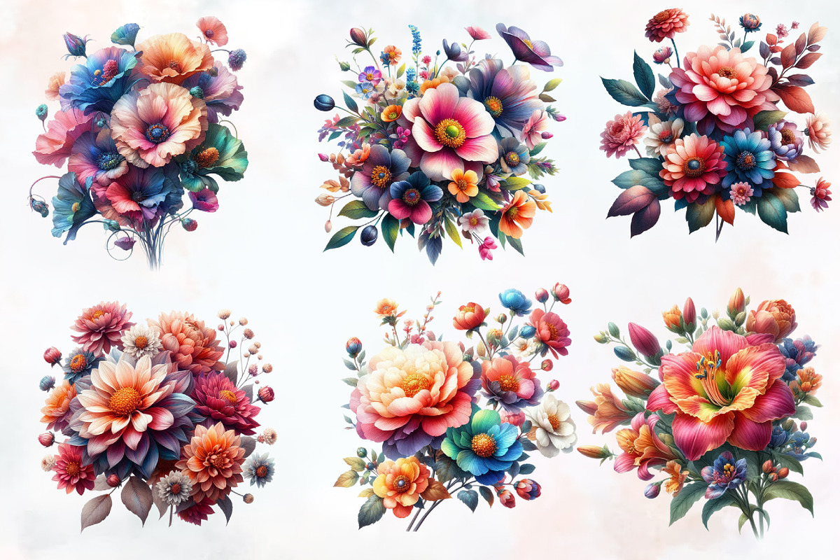 Abstract Flowers Sublimation Clipart, an Illustration by Designworld (Photo 2 of 5)