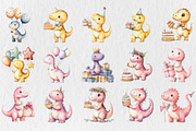 Cute Dinosaur Birthday Watercolor, a Seasonal Illustration by Rose Art (Thumbnail 3 of 4)