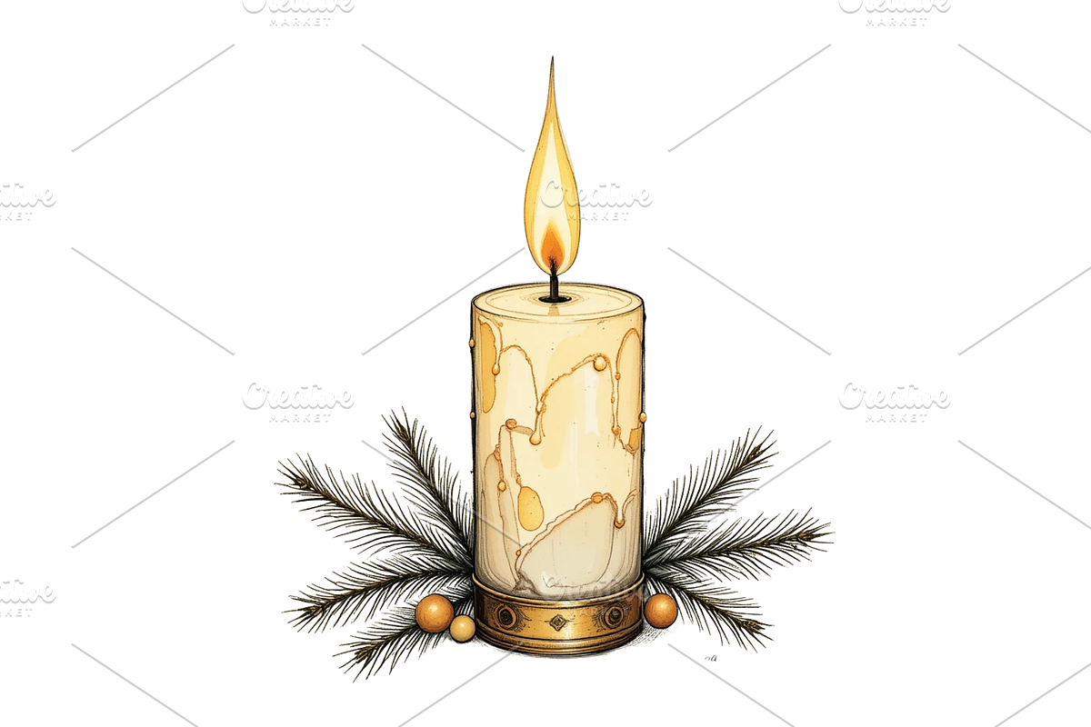 charming vintage Christmas clipart, a Seasonal Illustration by Creative design (Photo 5 of 7)