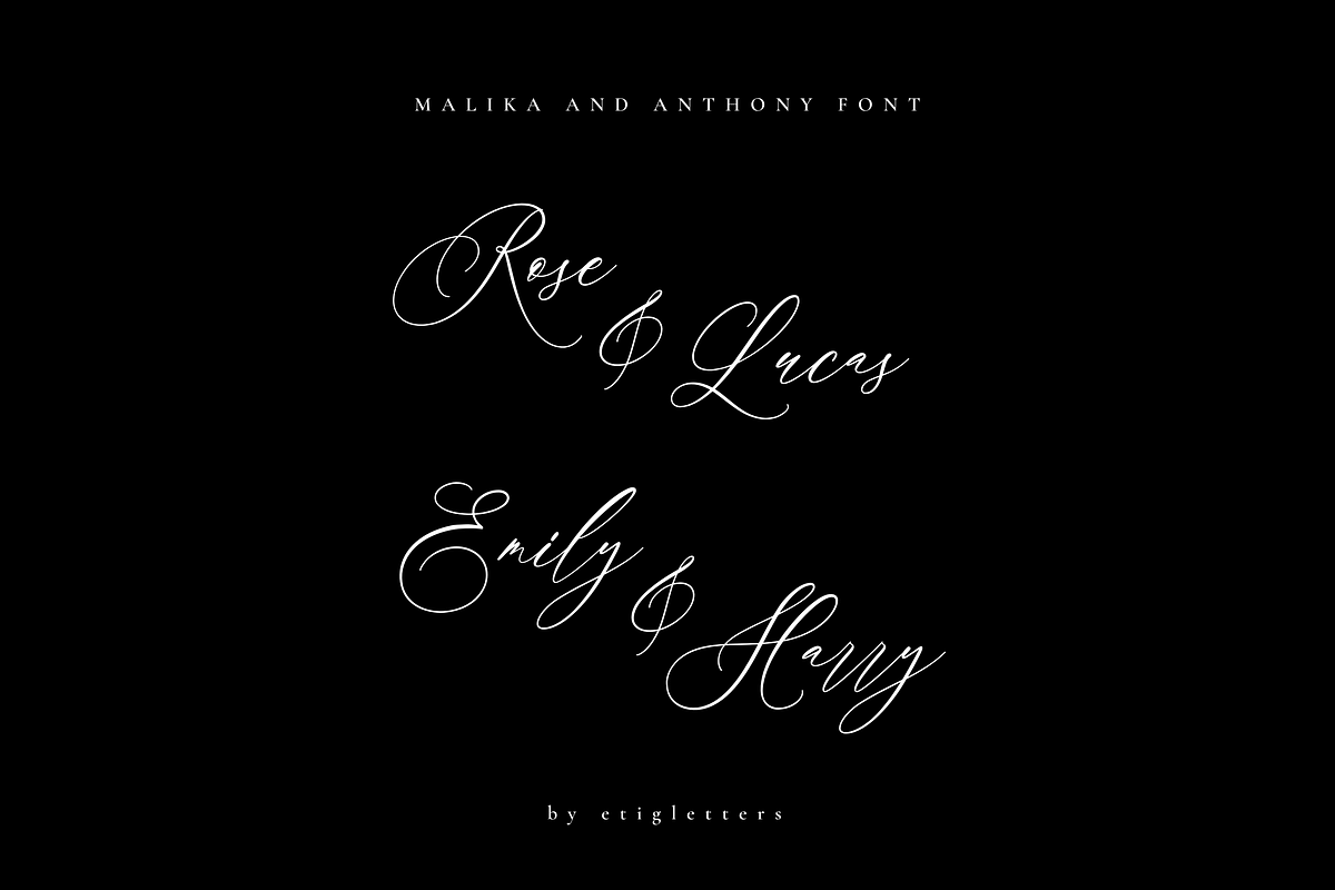 Malika and Anthony ModernCalligraphy, a Script Font by etigletters (Photo 9 of 10)